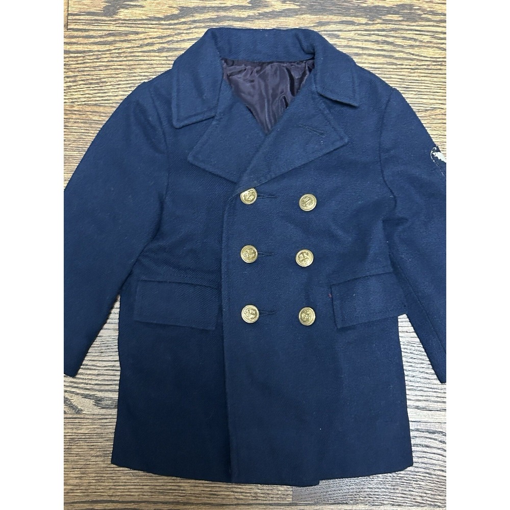 VINTAGE 1960's Fieldstone Double Breasted Wool Coat JFK Jr US Navy Boys Size 2 - Picture 10 of 12